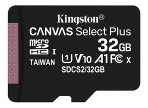 TARJETA MICROSD KINGSTON CANVAS SELECT PLUS 32 GB CLASE 10 100 MBS